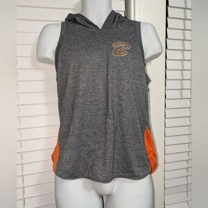 Women's Chicago Bears Football Gray and Orange hooded tank top EUC Size S